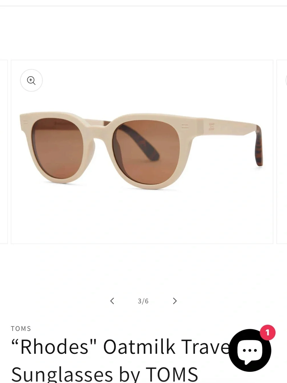 Toms Beige Frame Brown Lens Sunglasses